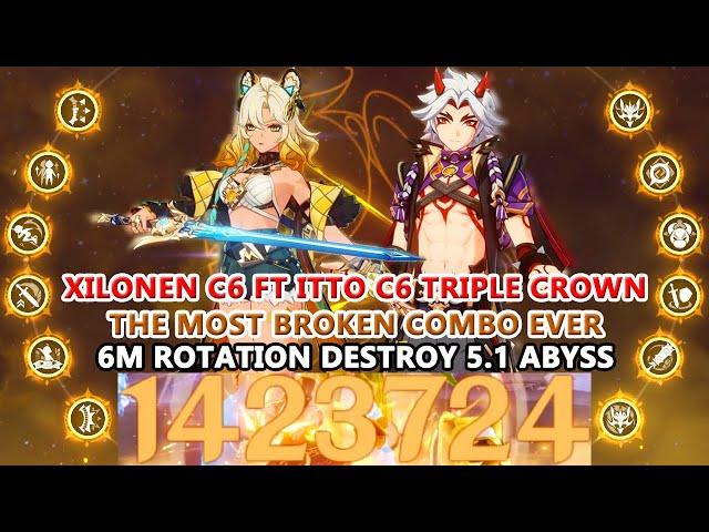 Xilonen C6 ft Itto C6 : The Most Broken Combo Ever : 1.4M DMG Nuke & 6M Rotation Destroy 5.1 Abyss