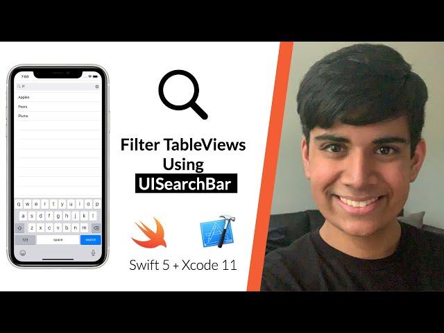 How to add a Search Bar to your Table View | Using UISearchBar | Swift 5 in Xcode 11