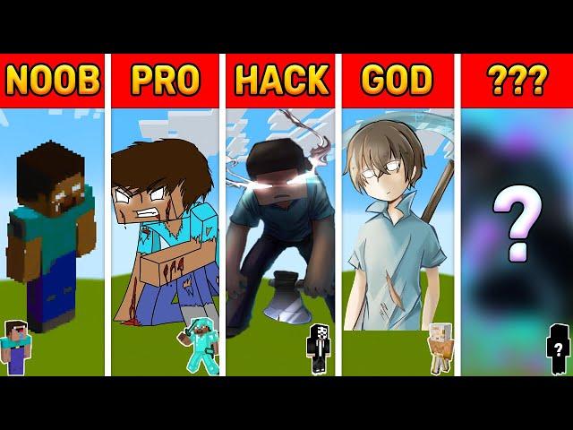 Minecraft Herobrine PIXEL ART CHALLENGE - NOOB vs PRO vs HACKER vs GOD