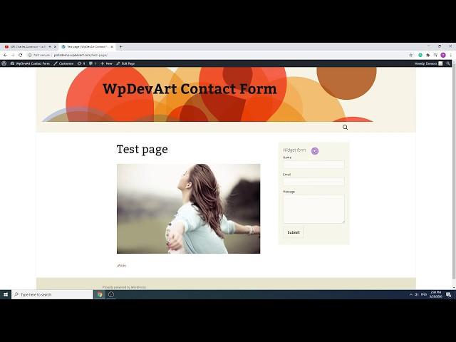 WordPress widget contact form plugin