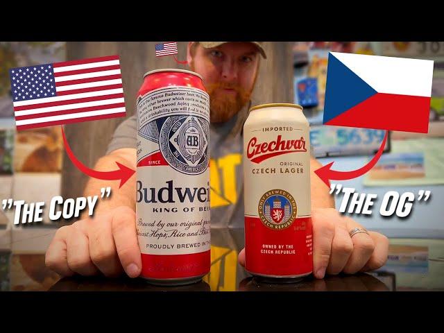 American Tries the REAL Budweiser (Czech Republic) VS Budweiser (USA)