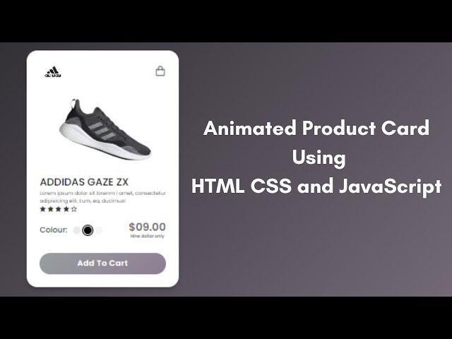 Animated product cards using HTML, CSS, and JavaScript