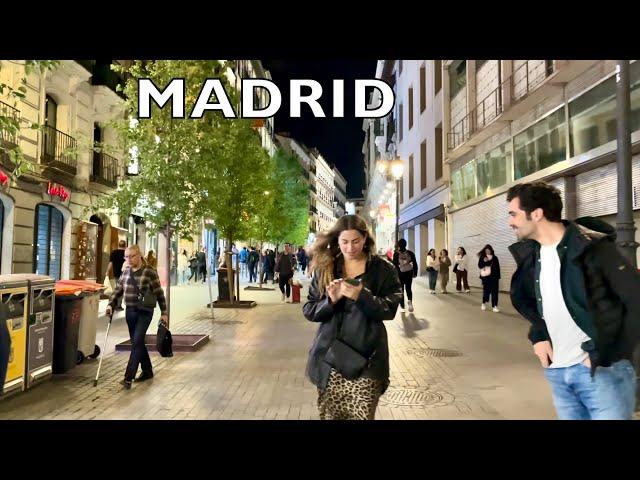 Madrid, Spain  4K HDR Walking Tour - Night Walk