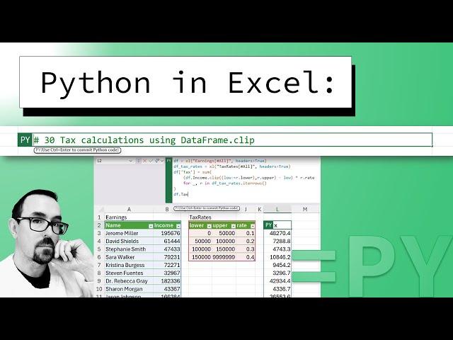 Calculate taxes from tax brackets using Python in Excel!