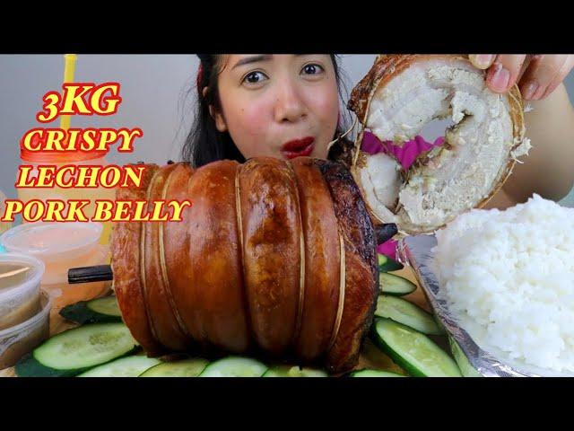 CRISPY LECHON BELLY ROLL MUKBANG | PUTOK BATOK | @DiskartengBasic