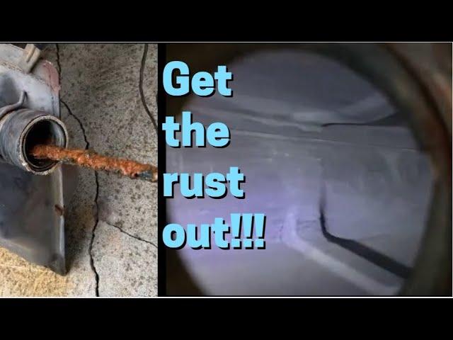 Old school trick to clean a rusted out gas tank.