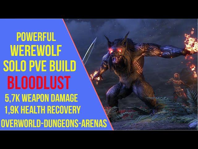 ESO Werewolf Solo PVE Build - Bloodlust - Waking Flame(Maelstrom & Vateshran)