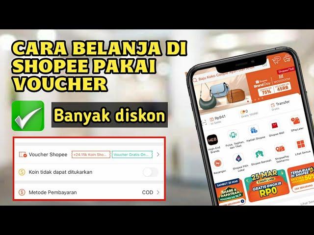 Cara belanja di SHOPEE pakai voucher terbaru 2024 - diskon 50 % 