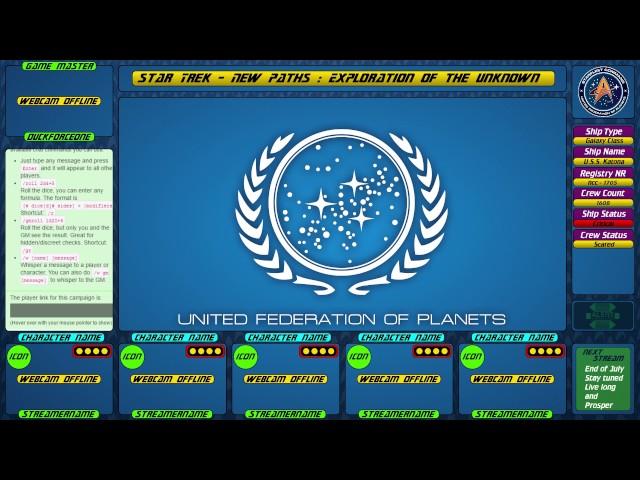 Duckforceone's Star Trek Roleplaying game Stream Overlay sneak preview