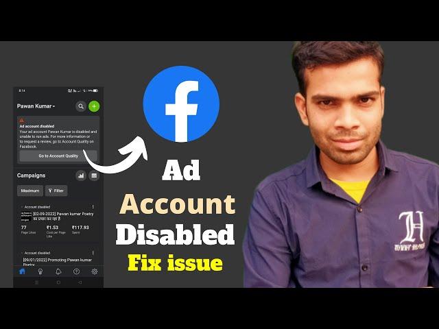 Facebook ad account disabled | reason | how to fix facebook ad account