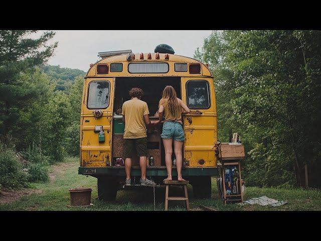 Young Couple Transforms Vintage School Bus into Stunning Tiny Home | Incredible Skoolie Conversion