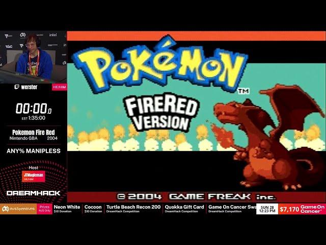 Pokemon Fire Red - Live at DreamHack 2024 - any% Manipless Speedrun