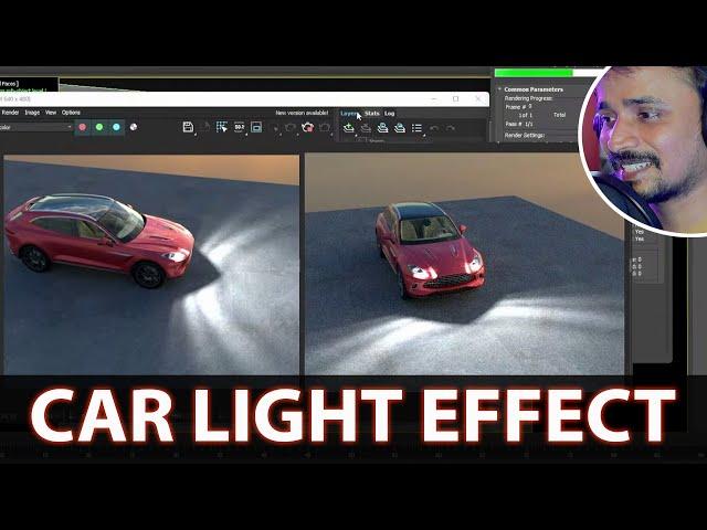 CAR LIGHT EFFECT  3DSMAX VRAY | kaboomtechx