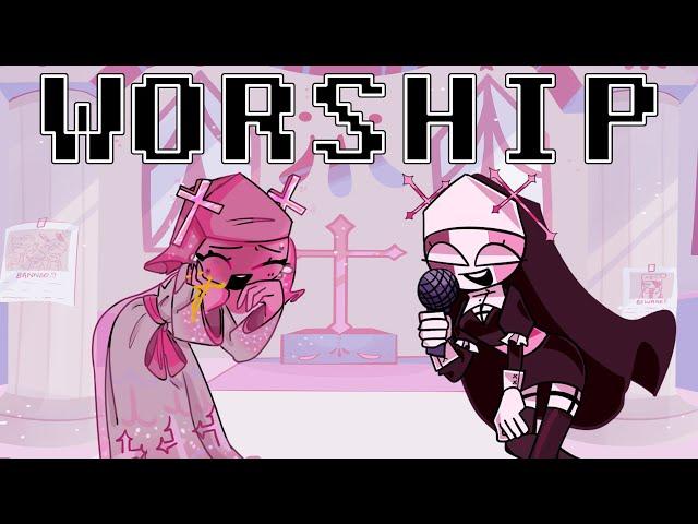 FNF WORSHIP But Sarvente Minus and Sarvia Sing It (FNF Mods)