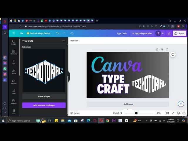 How To Warp Text In Canva Using TypeCraft | Curved Text | Wavy Text | Canva TypeCraft | 2024