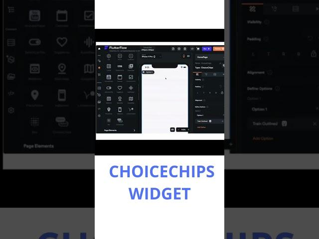 FLUTTERFLOW CHOICECHIPS WIDGET #flutterflow #videotutorial #shorts #choicechips