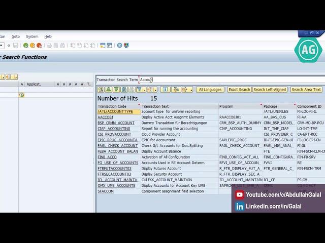 SAP S4HANA: Find a Transaction Code