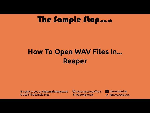  How To Open WAV Files In Reaper  #shorts