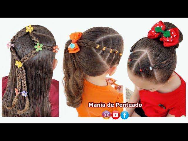 Penteados Fáceis com Elásticos para Meninas | Easy Hairstyles with Rubber Bands for Girls 