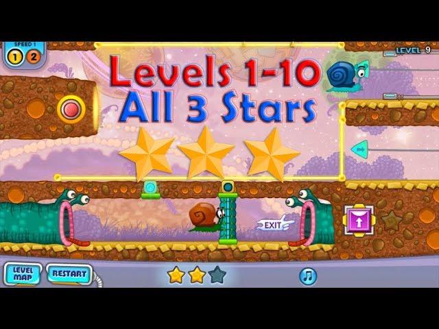 Snail Bob: 4 Space Adventure Level 1-10 All 3 Stars Walkthrough