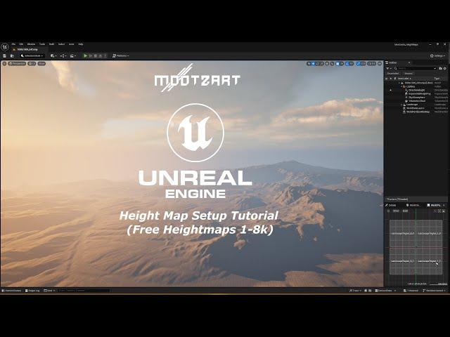 Unreal Engine 5 - Import 1k Heightmaps Tutorial Part 1 (Free Heightmaps)