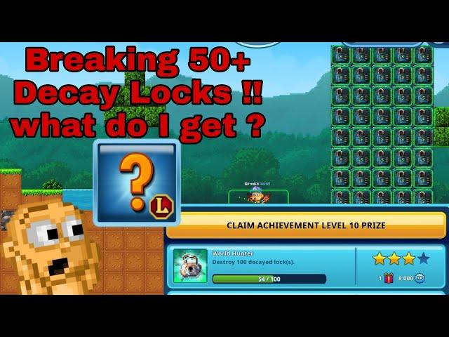 PixelWorlds | Breaking 50 DECAYED LOCKS!! Road to complete achievements