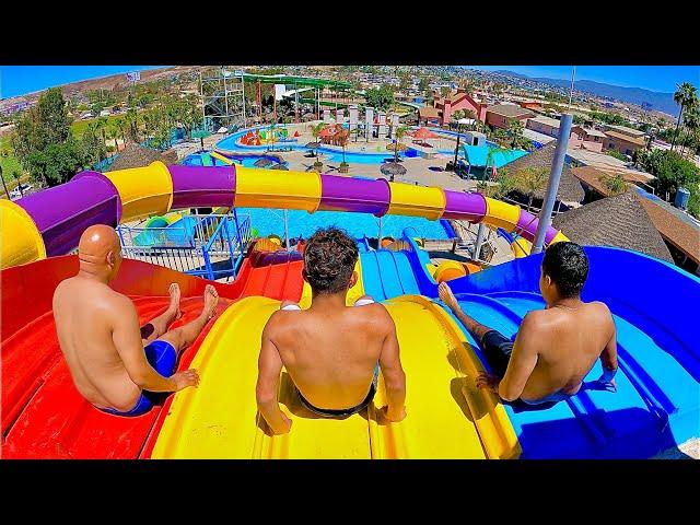 Water Slides at Albercas El Vergel Water Park in Tijuana, Mexico