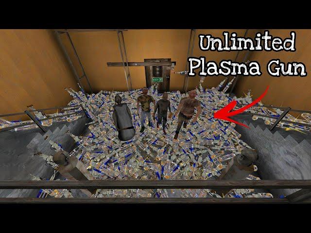 Unlimited Plasma Gun VS The Twins with Granny and Grandpa (Funny Gameplay)