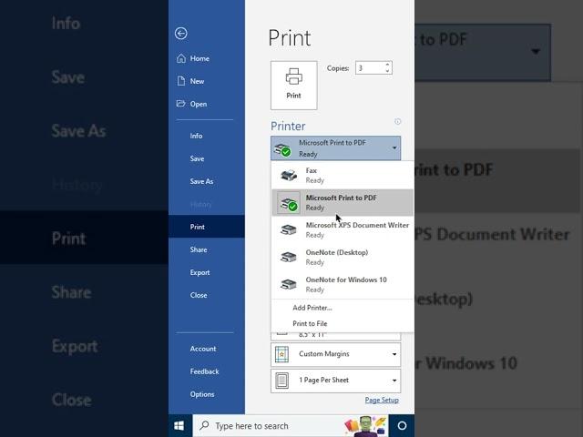 How to Print a Word Document as a PDF File - Microsoft Word Tutorials