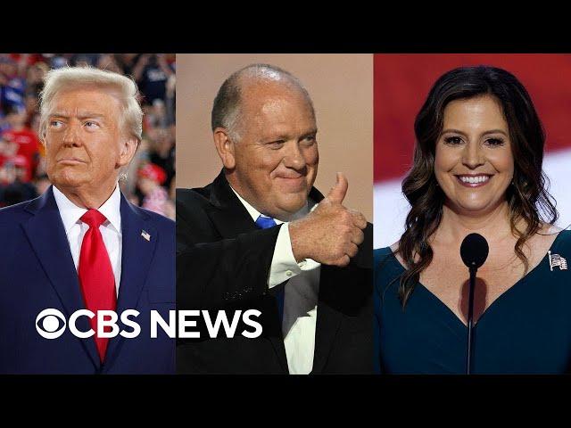 Trump picks Tom Homan as "border czar," offers U.N. ambassador post to Elise Stefanik