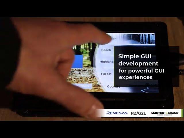 Renesas RZ/G2L | Smart device demo GUI built using AMETEK Crank's Storyboard