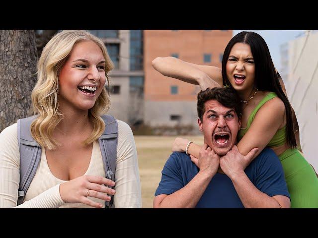 GIRL EMBARRASSING GUY IN PUBLIC PRANK!!