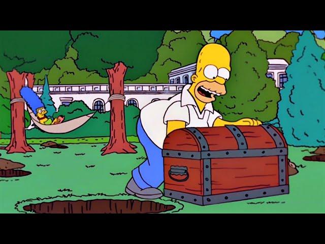 The simpsons Homer found Lincoln's gold box in the White House yard