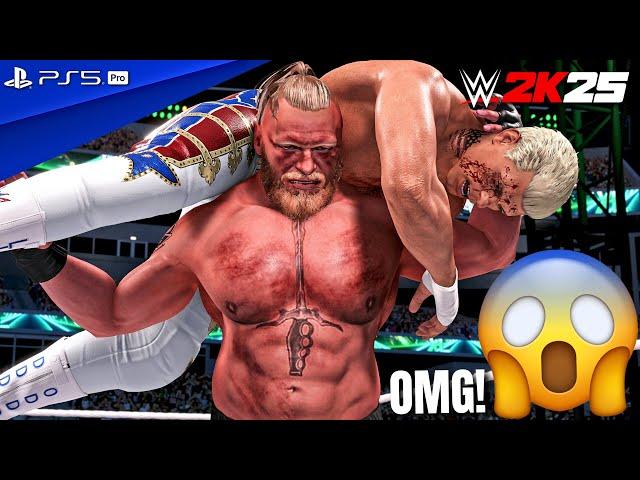 WWE 2K25 - Brock Lesnar vs. Cody Rhodes (c) - Full Match at WrestleMania XL | PS5 Pro [4K60]