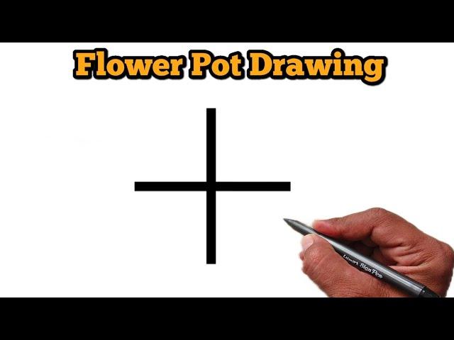 How to draw Flower Pot Easy | Flower Pot Drawing Step by Step