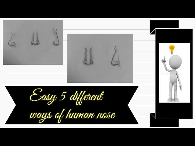 How to draw 5 different ways of human nose | Artist | Drawing | Nimii