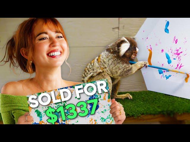 teaching the animals to paint for charity