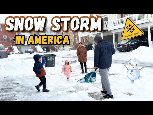 * SNOW STORM IN AMERICA * ️️️Pakistani MOM American Life