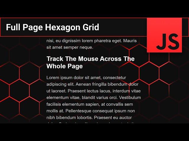 Full Page Hexagon Grid | Interactive Grid For Scrollable Pages