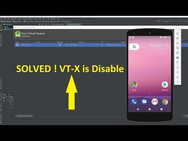 How to fix vt-x is disabled in the BIOS Android Studio