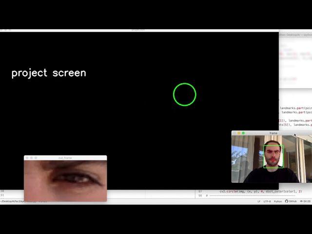 Eye tracker to control a pointer using machine learning - facial mapping with Dlib + python + openCV