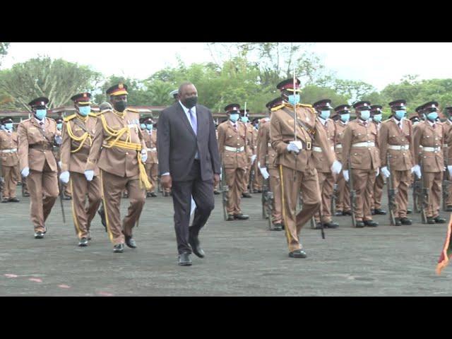 President Uhuru arrives at Administration Police Passing out parade 2021 APTC Embakasi.