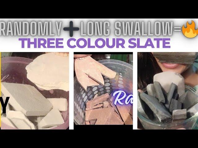 Randomly long swallow crunch of three colour slate items blast combo