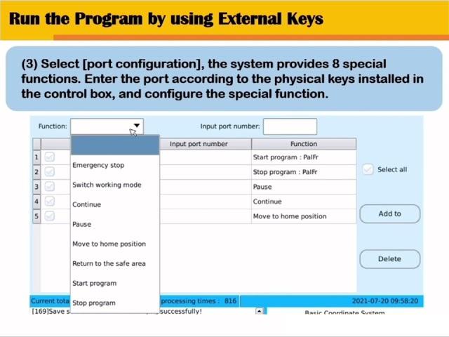 Run The Program by Using External Buttons, Industrial robot programming teach video