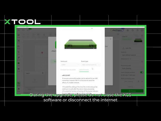 Upgrade the Firmware in Developer Mode for xTool S1