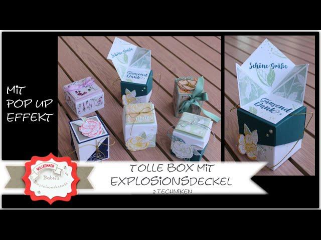 Schräge Box mit Pop Up Deckel basteln - Verpackung mit Effekt - Explosionsbox mal anders Stampin´Up!