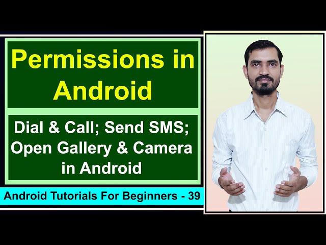 Permissions | Send SMS | Make a Phone Call | Capture Image & Display in ImageView Android Studio #39