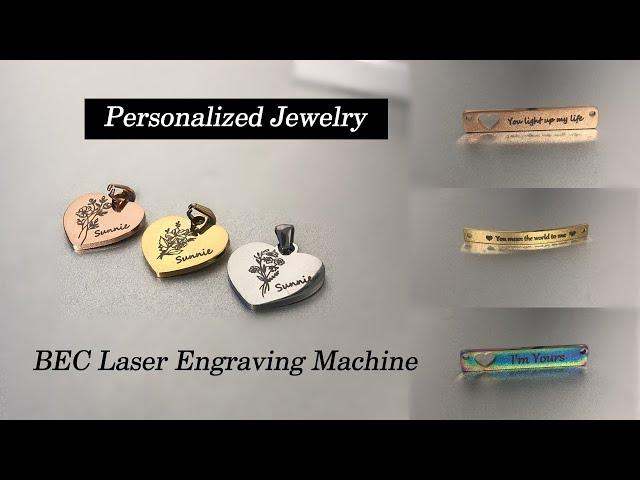 How to do personalized engraved nameplate bracelet necklace | BEC jewelry laser engraving machine