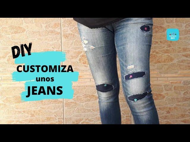 ️Cómo PONER PARCHES  a PANTALÓN VAQUERO DIY | Moment DIY #diy#parchesjeans#costurafacil#jeans