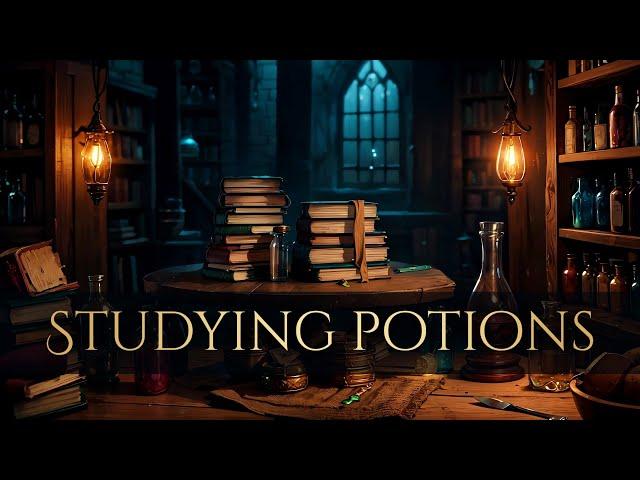 Studying Potions Ambience and Music | fantasy dark academia, studying for potions exam #ambience